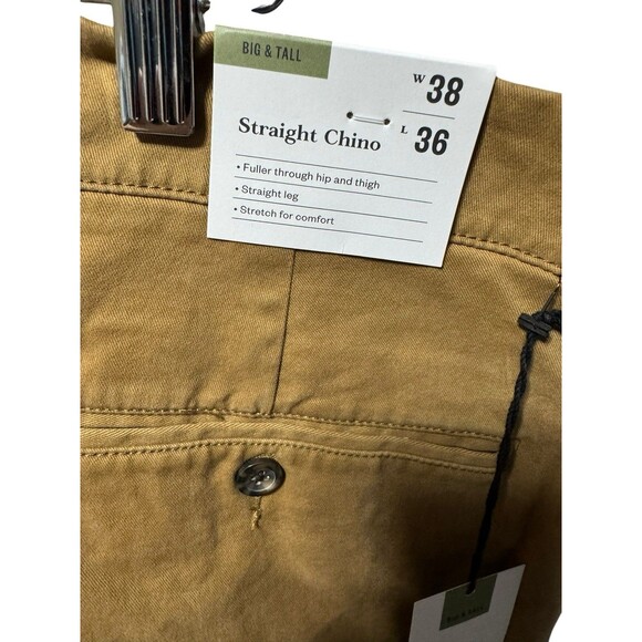 Goodfellow Straight Chino Men’s Pants 38x36 NWT Brown - Picture 7 of 14